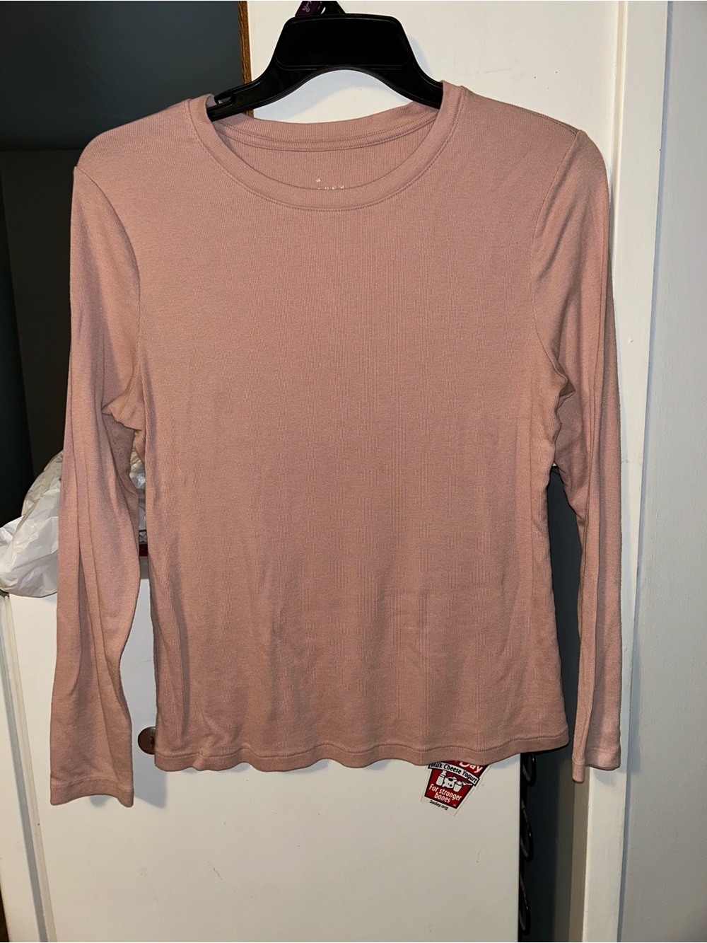 A New Day Blush Ribbed Long Sleeve Tee